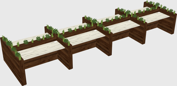 Rectangular shared desk