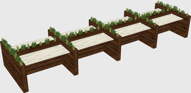 Rectangular shared desk