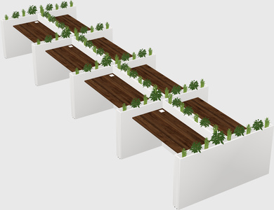 Rectangular shared desk