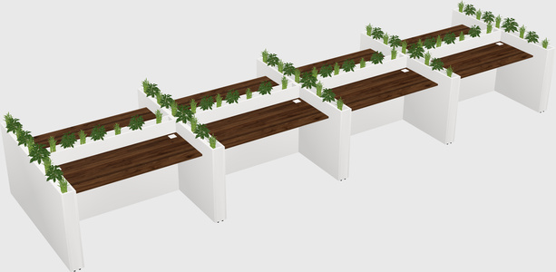 Rectangular shared desk