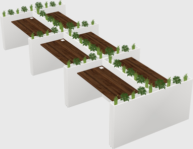 Rectangular shared desk