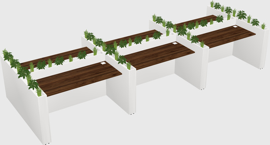 Rectangular shared desk