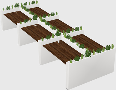 Rectangular shared desk
