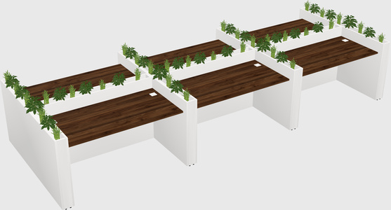 Rectangular shared desk