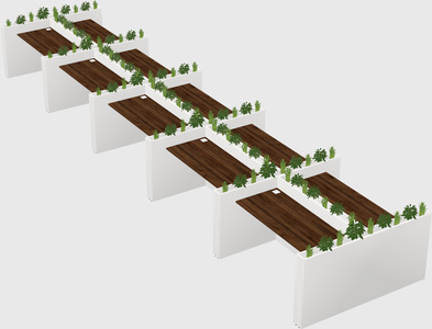 Rectangular shared desk