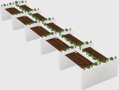 Rectangular shared desk