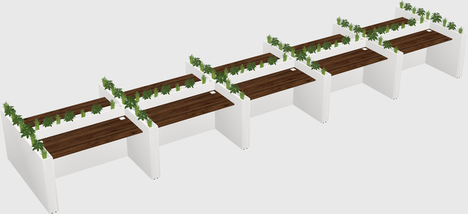 Rectangular shared desk