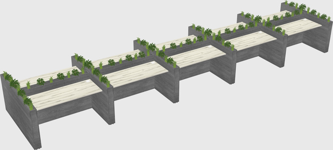 Rectangular shared desk