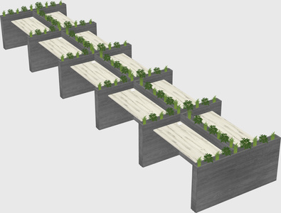 Rectangular shared desk