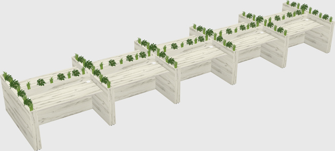 Rectangular shared desk