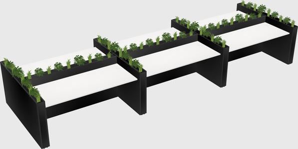 Rectangular shared desk