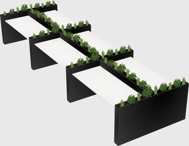 Rectangular shared desk