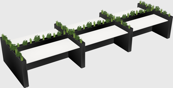 Rectangular shared desk