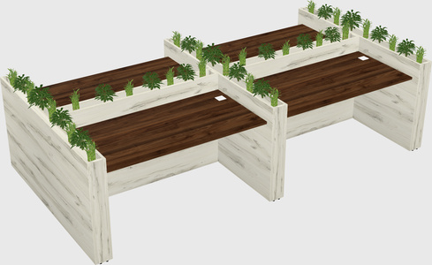 Rectangular shared desk