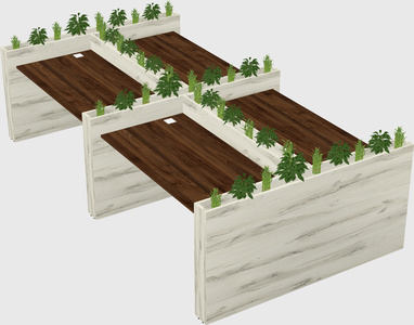 Rectangular shared desk