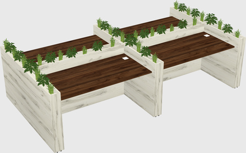 Rectangular shared desk
