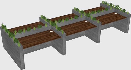 Rectangular shared desk