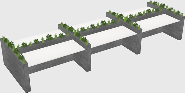 Rectangular shared desk