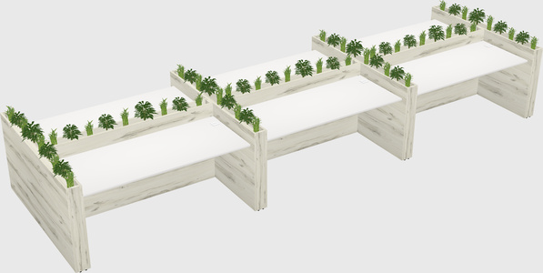 Rectangular shared desk