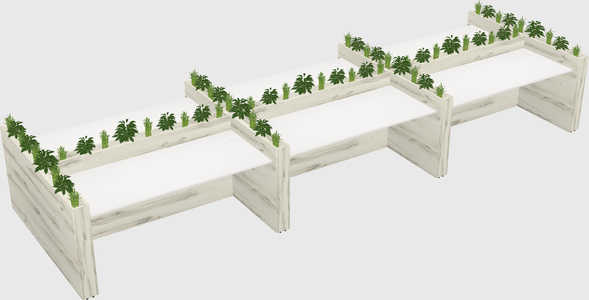 Rectangular shared desk