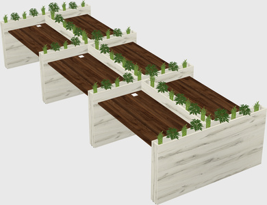 Rectangular shared desk