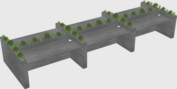 Rectangular shared desk