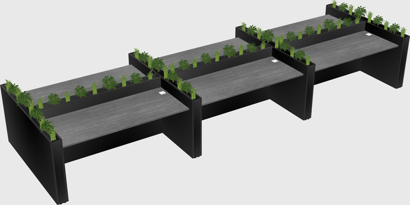 Rectangular shared desk