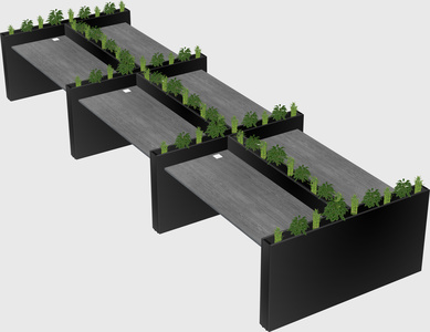 Rectangular shared desk
