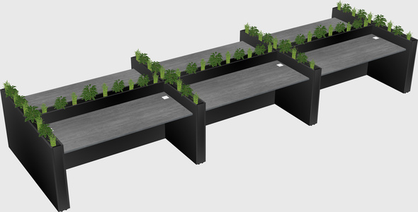 Rectangular shared desk