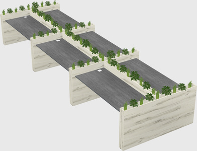 Rectangular shared desk