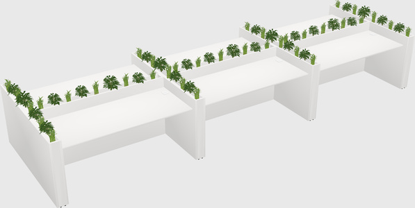 Rectangular shared desk