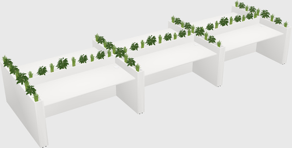 Rectangular shared desk
