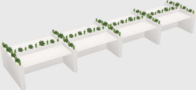 Rectangular shared desk