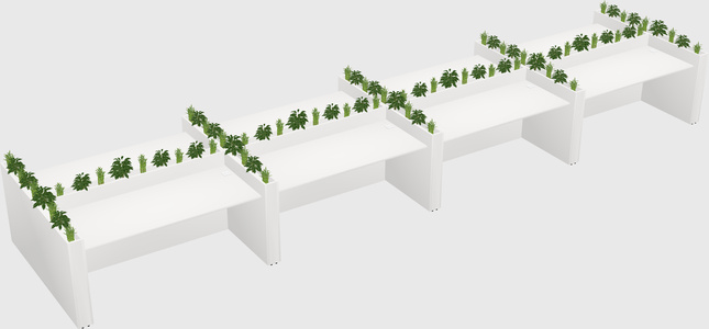 Rectangular shared desk