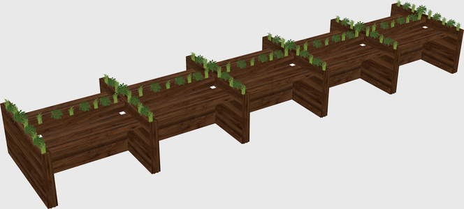 Rectangular shared desk