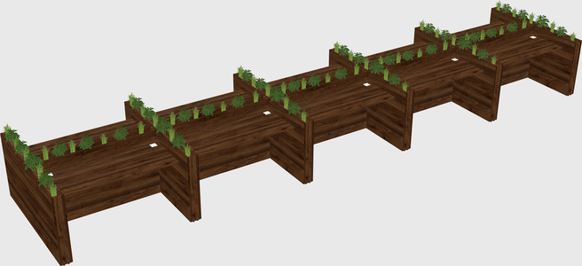 Rectangular shared desk