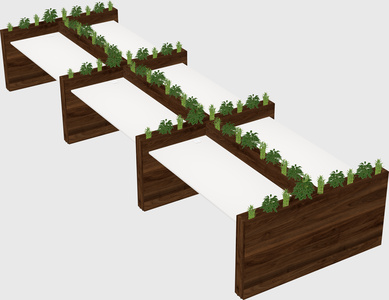 Rectangular shared desk