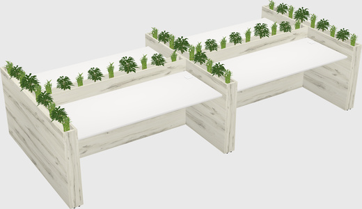 Rectangular shared desk