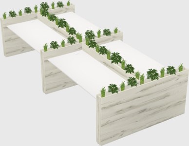 Rectangular shared desk