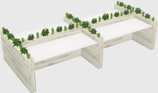 Rectangular shared desk