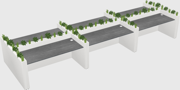 Rectangular shared desk