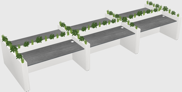 Rectangular shared desk