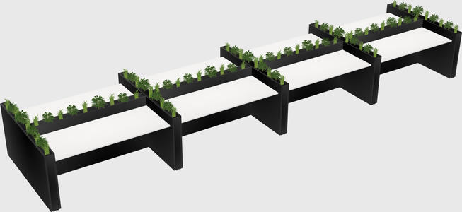 Rectangular shared desk