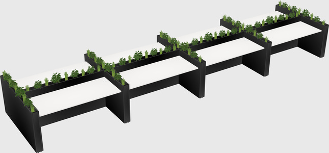 Rectangular shared desk