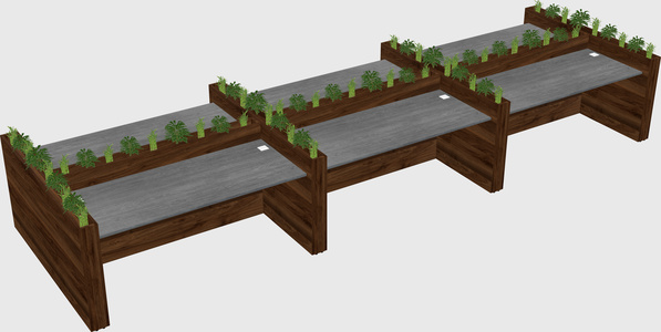 Rectangular shared desk