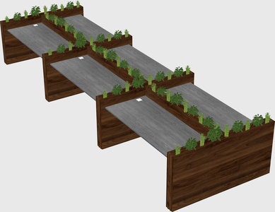Rectangular shared desk