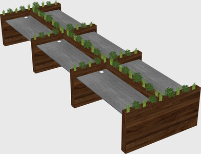 Rectangular shared desk