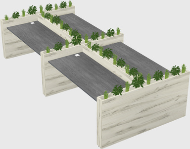 Rectangular shared desk