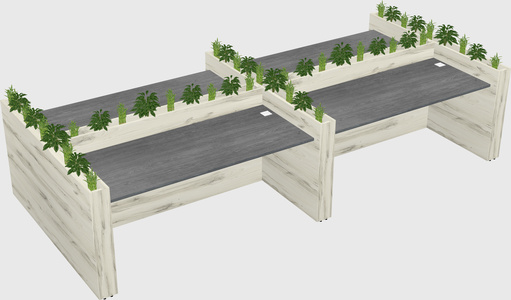 Rectangular shared desk