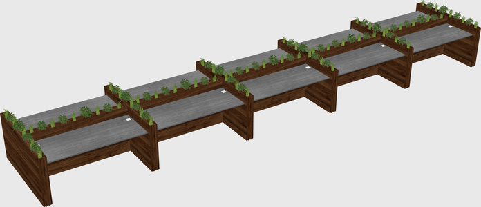 Rectangular shared desk